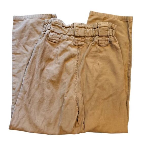 Free People Pants Women's 0 Tan One Way High Rise Wide Leg Cotton Relaxed - Picture 3 of 5